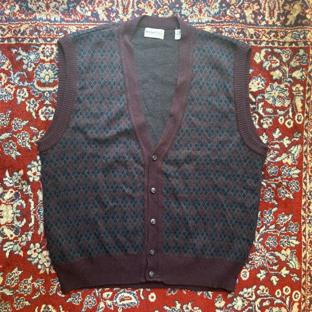 Vintage 70s/80s Men’s Boundary Waters Wool Blend Pull Over Vest Size Large